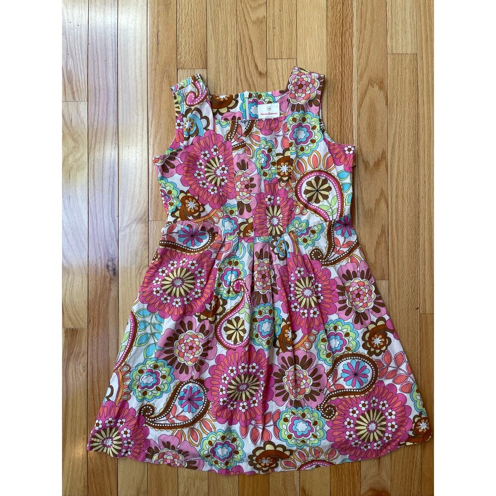 Hannah Andersono Floral Dress 140 Size 10, Pleated and Pieced